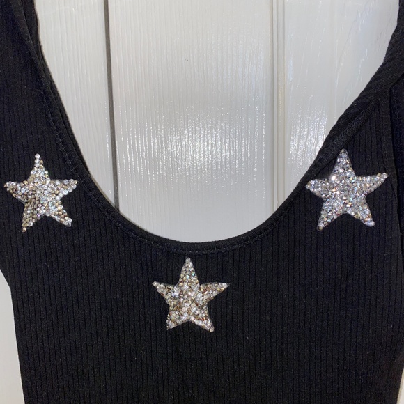 LF RHINESTONE STAR NECK TANK BODYSUIT - Picture 4 of 5